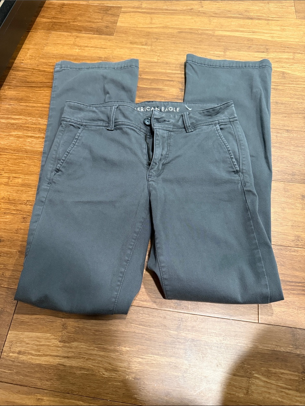 American Eagle Outfitters Women's Boot Cut Pants in Dark Gray - Picture 4 of 5